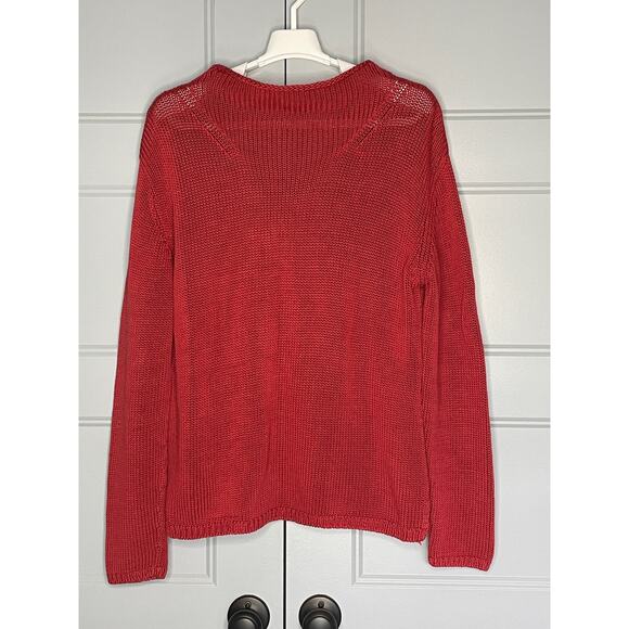 W by Worth Brick Red Knit Funnel Neck Pullover Sweater Size Large - Picture 1 of 9